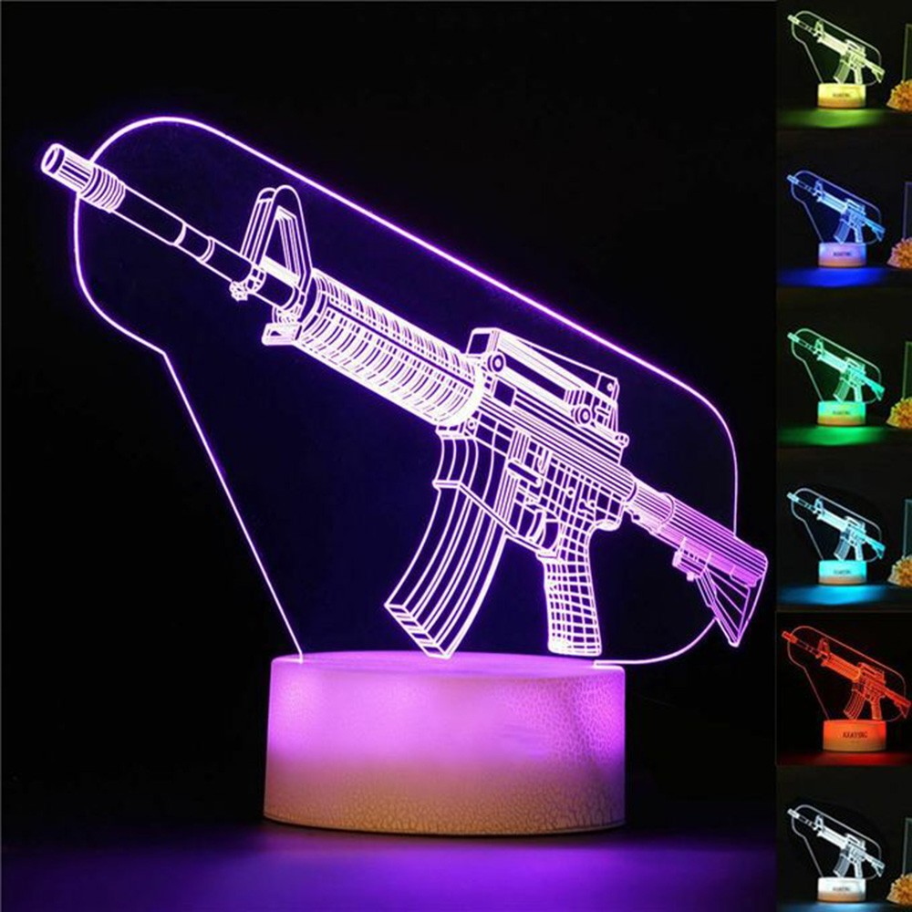 Game Rifle 3d Led Night Light  - Accessories For Your Gaming Room 评论和价格