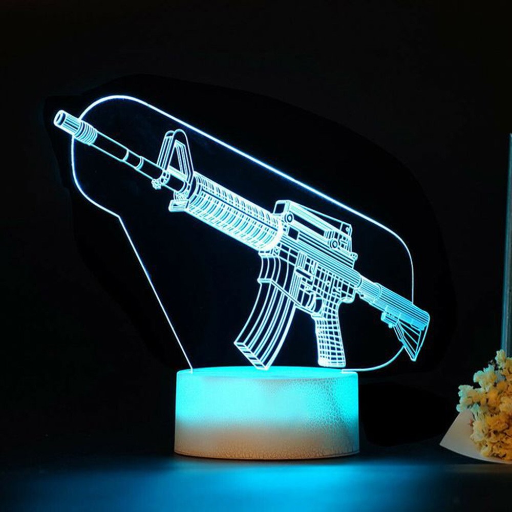 Game Rifle 3d Led Night Light  - Accessories For Your Gaming Room 评论和价格
